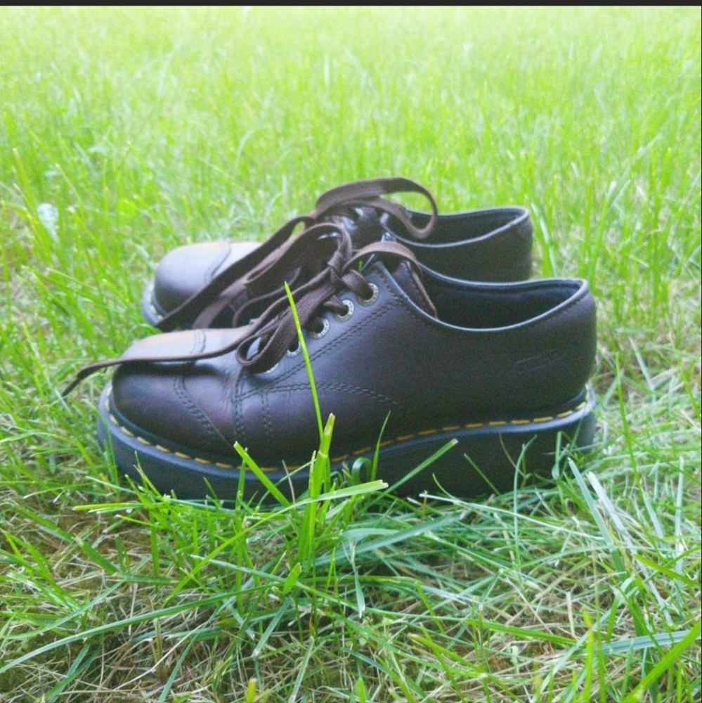 Dr. Martens Airwair Heavy Platform Low Boots/Oxfords in Brown Leather #8651